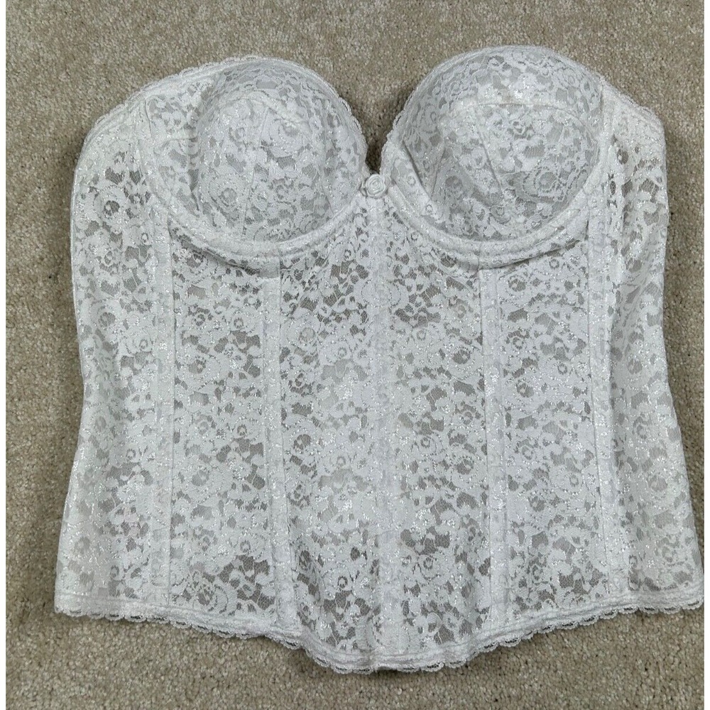 Vintage Size White Corset Floral‎ Bridal Bondage Sexy